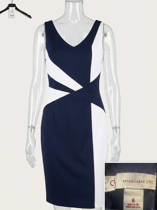 Delicious Dresses & Skirts - Delicious Navy and White Colorblock Midi Dress